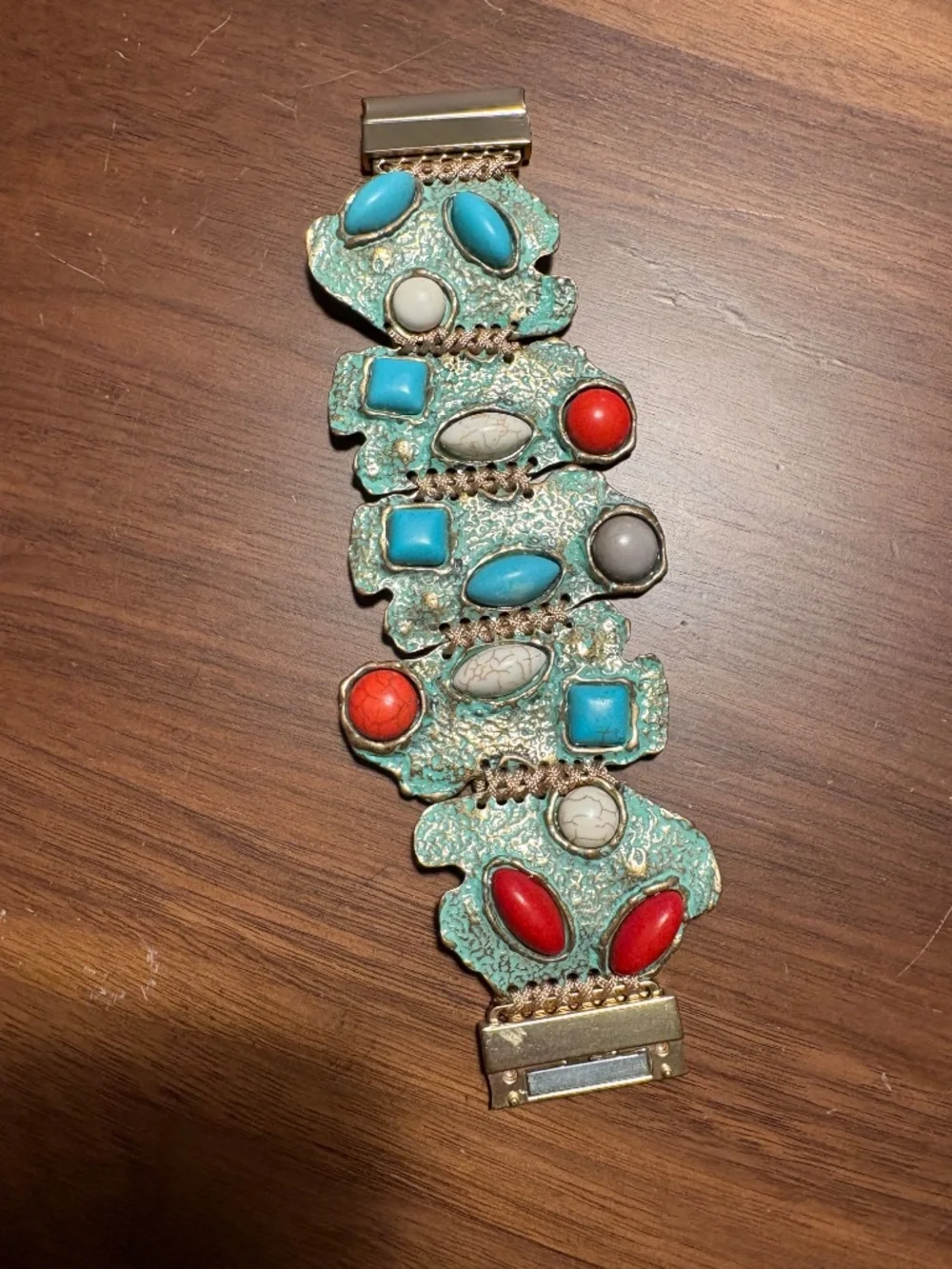 Chunky handmade bracelet with stones - Italian made
